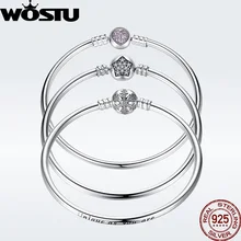 Подлинный 925 пробы Серебряный Очаровательный браслет, браслет-цепочка с бусинами, браслет для женщин, уникальный браслет, подходит для самостоятельного изготовления ювелирных изделий, подарок