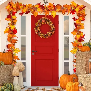 

170cm Artificial Autumn Fall Maple Leaves Garland Hanging Plant Home Party Garden Wedding Halloween Decor