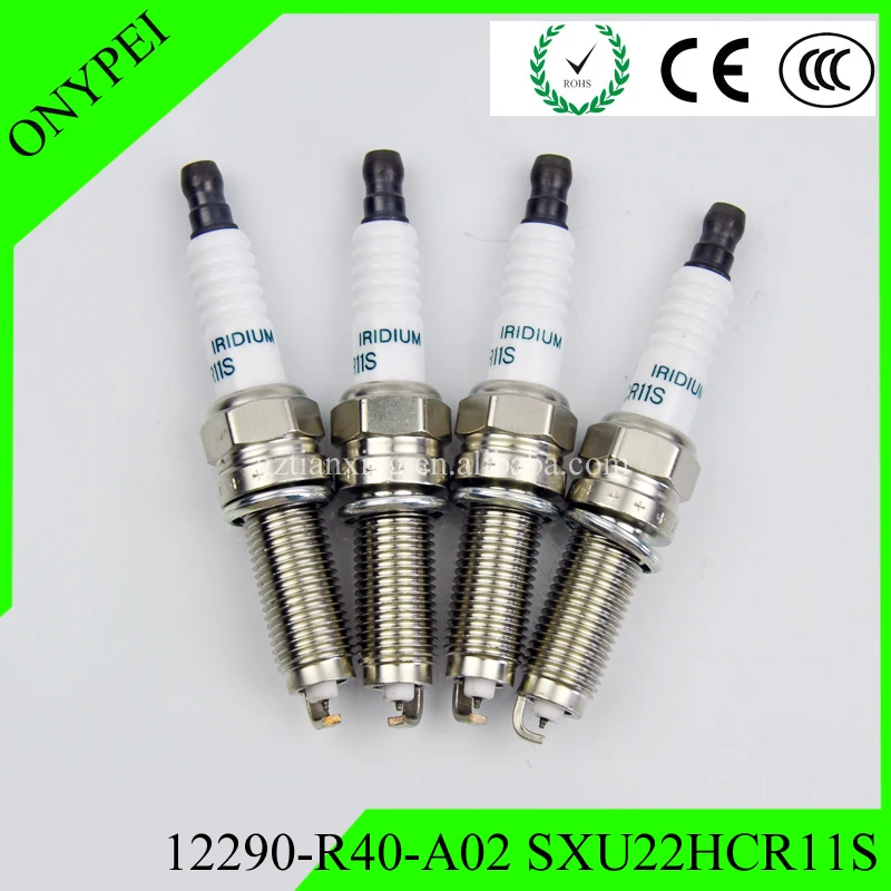 4pcs 12290 R40 A02 SXU22HCR11S Iridium Spark Plug For Honda Accord