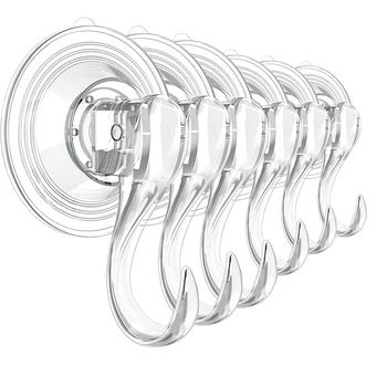 10/2 Packs Suction Cup Hooks, Clear Reusable Heavy Duty Vacuum Suction Cup Hooks Glass Kitchen Bathroom Hooks for Towel