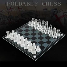 S L Größe K9 Glas Schach Kleine Medium International Chess Board Schach Spiel Lustige Schach Set Für Erwachsene Kind