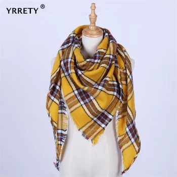 

YRRETY Ladies Scarves White Scarf Plaid Blanket Scarf Cashmere Tassel Female Soft Women Scarf Shawl Wrap Autumn Winter Pashmina