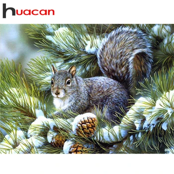 

Huacan Diamond Painting Squirrel Full Square 5D Diamond Embroidery Mosaic Animal Kits Art Home Decoration