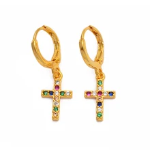 Золотые африканские египетские хиероглифы Crux Ansata крест ожерелье серьги для женщин Египетский Анкх Ювелирные изделия Подарки# J0948