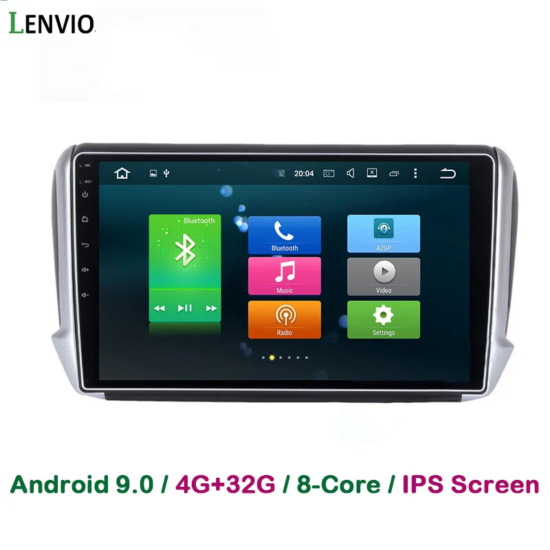 Lenvio 4G ram 32G rom Восьмиядерный Android 9,0 автомобильный DVD gps навигационный плеер для peugeot 2008 208 стерео радио ips