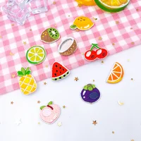 Buy Self-adhesive Cute Watermelon Cherry Embroidered Patches for Clothing Iron on Clothes Fruit Applique Fusible Patch Badge Sticker Online