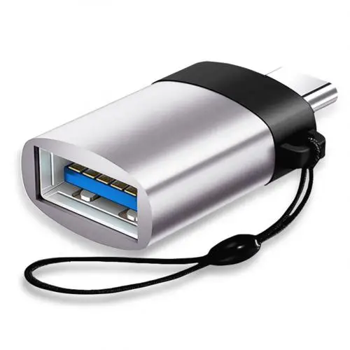 Серебристый Usb считыватели карт Мини Портативный Высокоскоростной USB 3,0 type-C мужчин и женщин OTG адаптер конвертер передачи данных для samsung s8 s9 - Цвет: Серебристый