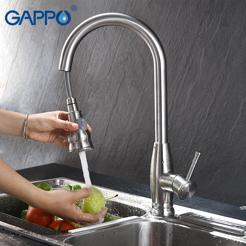 GAPPO 304 кухонные смесители из нержавеющей стали для холодной и горячей воды, краны для раковины, смесители для воды, смесители для раковины, смесители для раковины, водопады