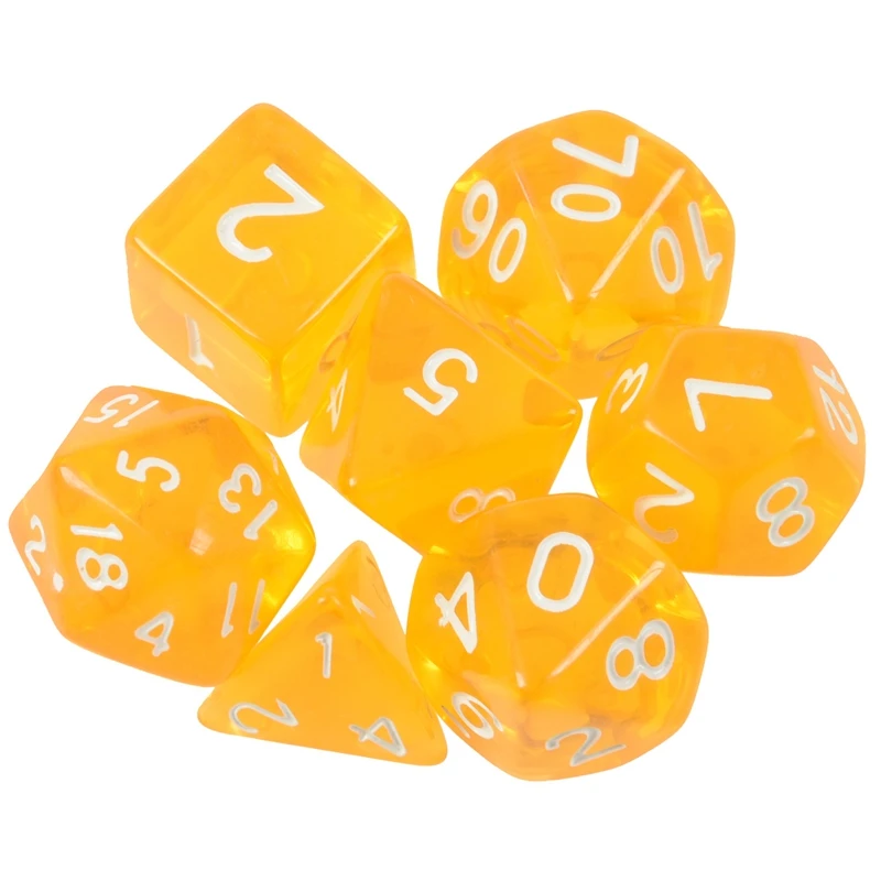 14-кости Двусторонняя D4 D6 D8 D10 D12 D20 MTG магия сбор D прозрачный синий и желтый