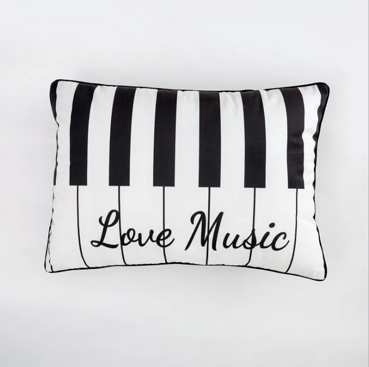 E Double Side Print Black White Geometric Pillow Cover Geometric Cushion Cover Velvet Home Decorative 30x50cm Sofa Bed Chair - Цвет: E