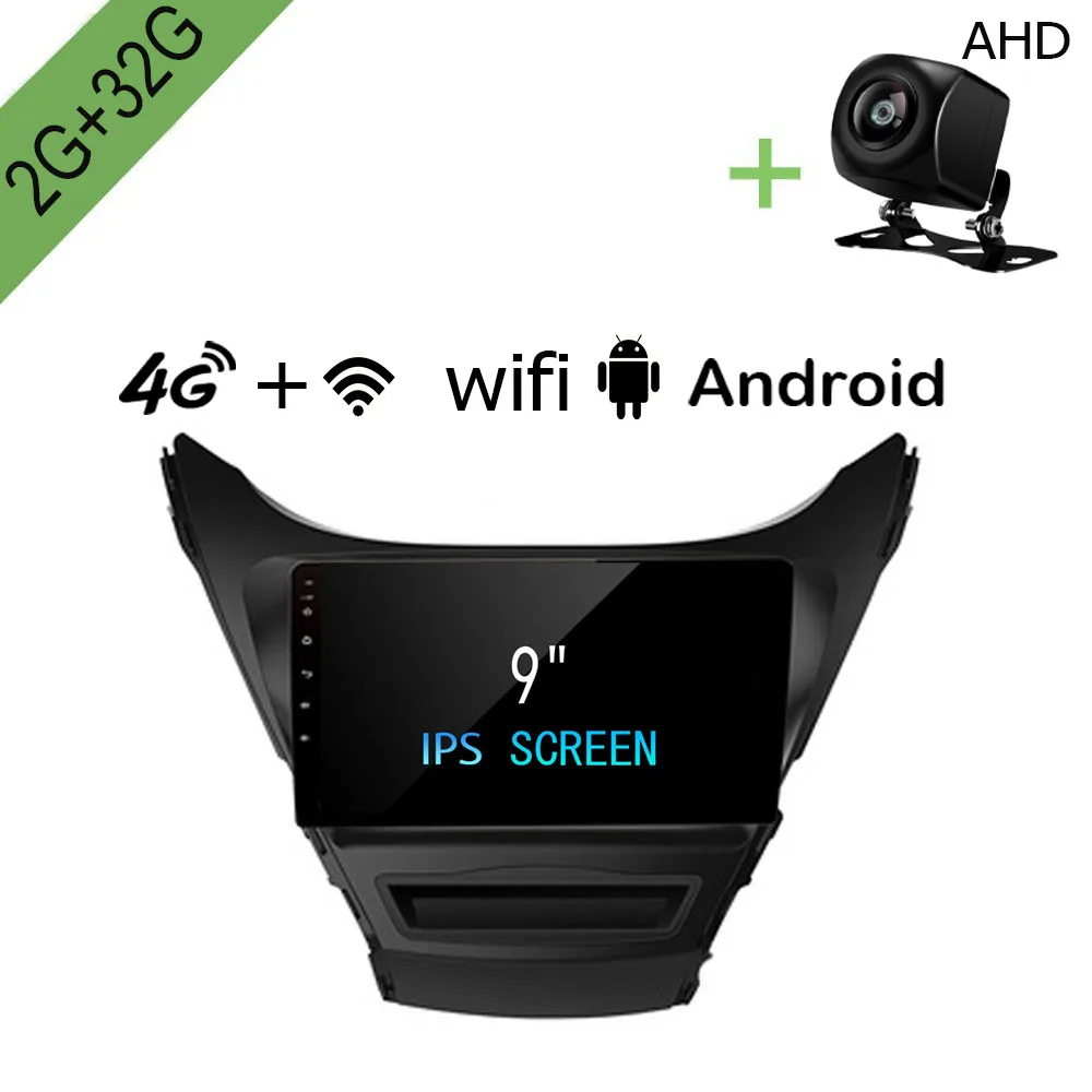 

Android Car Dvd Gps Multimedia Player For Hyundai Elantra 2012 2013 20142G+32G 9" Radio GPS Navigation