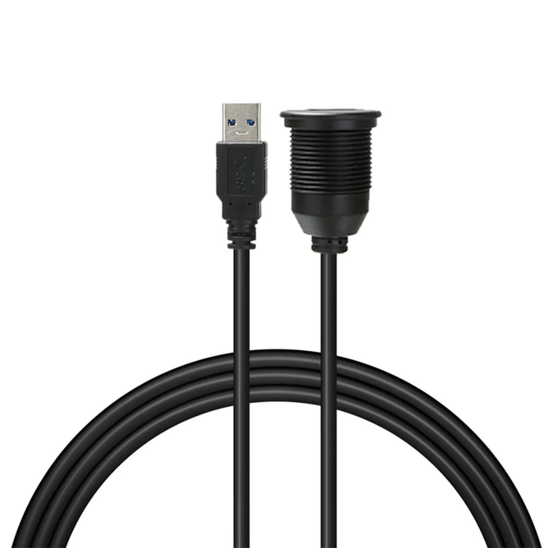 Двойной/одиночный USB 3,0 кабель-удлинитель для автомобиля, приборная панель, заподлицо, кабели для приборной панели, аксессуары для авто, мотоцикла, с винтами, кронштейн