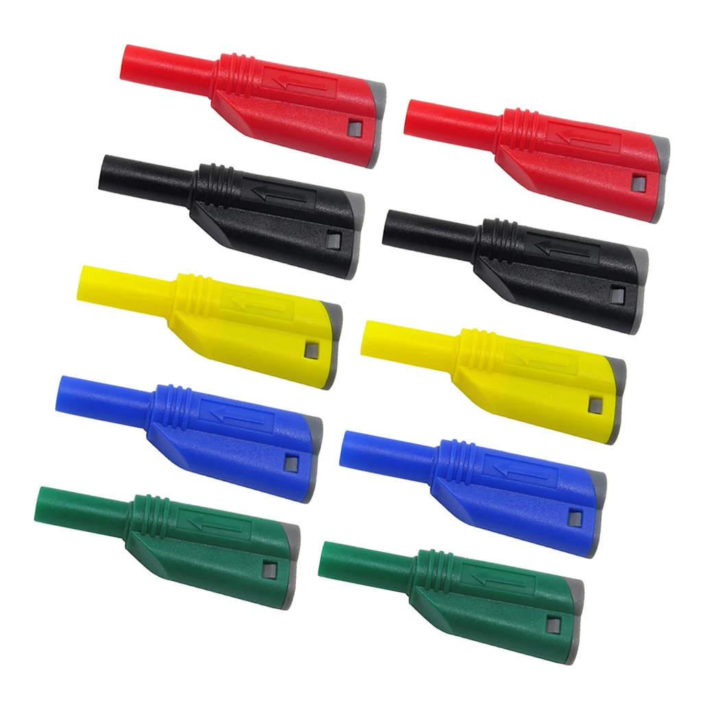 5 Pairs 4mm Stackable Insulated Safety Banana Plug Multimeter Connector 5 Colors