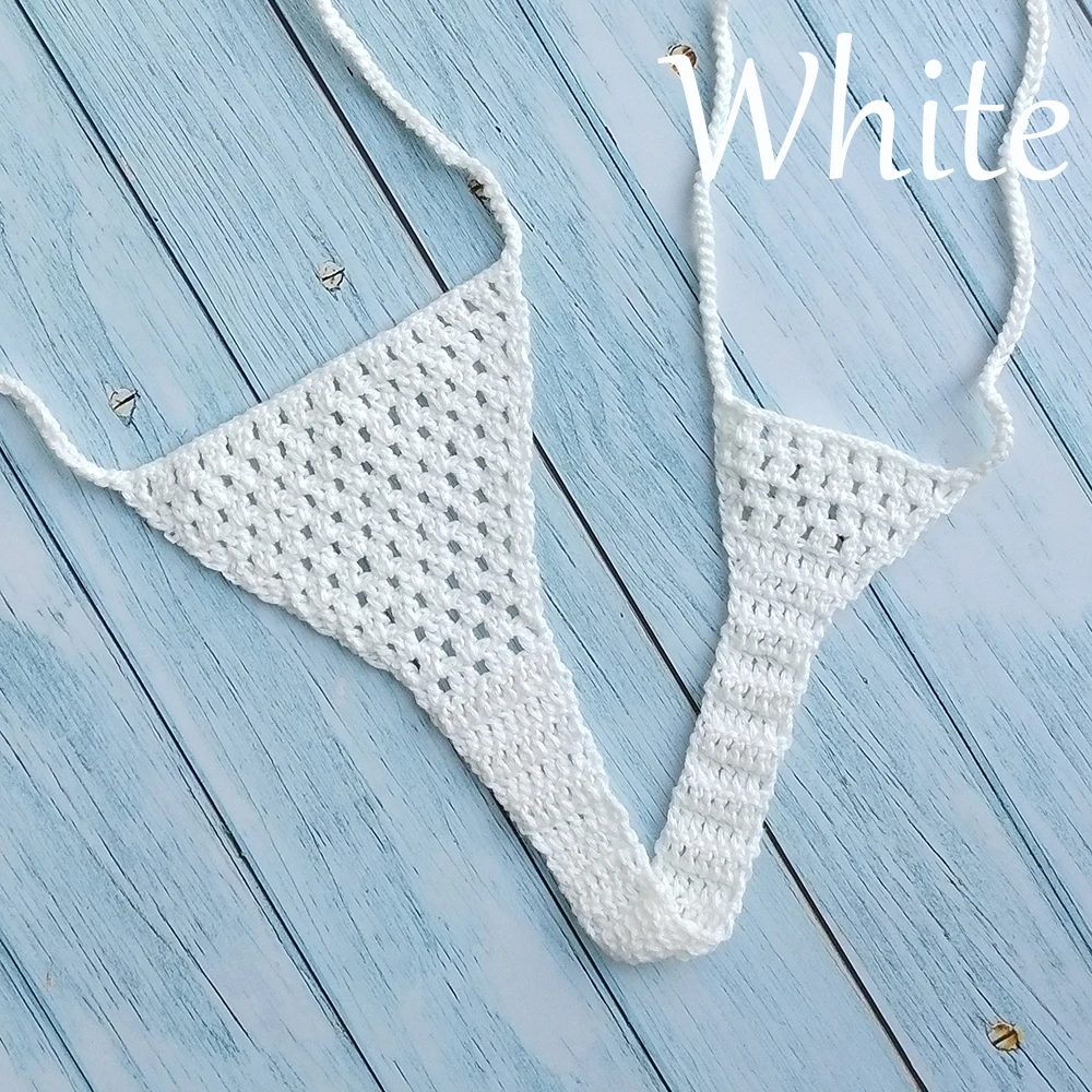 Fans Free Super Mini Micro G-strings Thongs Red Sexy Bikini Bottom Hot Women's Swimwear Crochet Brazilian Side String Tie Thong