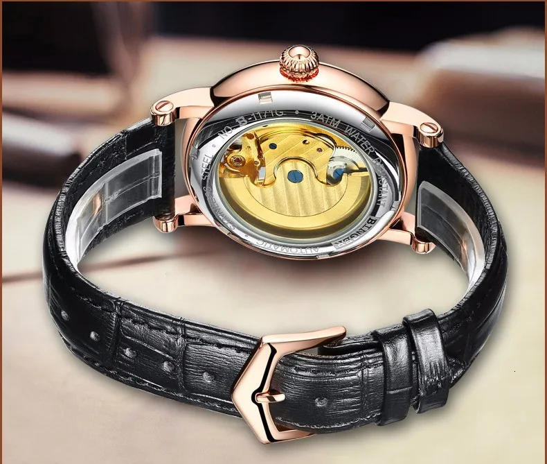 Известный бренд, часы, Relogio Masculino, Бингер, автоматические часы для мужчин, механические часы, роскошный скелет, наручные часы, подарок