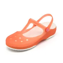 Летние женские пляжные дышащие тапочки ярких цветов; женские сандалии; прозрачная обувь; Милая садовая обувь; яркие цвета для девочек