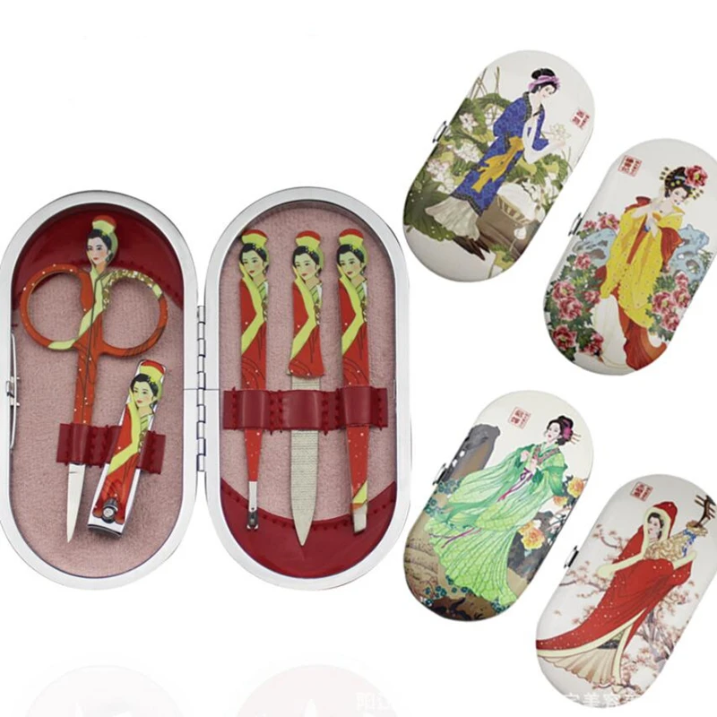 10 шт. набор для ногтей, ножницы для бровей, триммер для носа, маникюрные инструменты для макияжа, ножницы для ногтей, ножницы для кутикулы, резак для ногтей, маникюрный набор