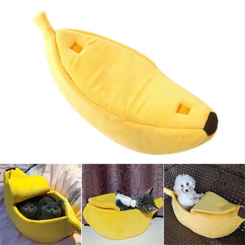 

Cute Banana Shape Dog Cat House Soft Warm Kennel Sleeping Bed House Tent Pet Supplies --M25