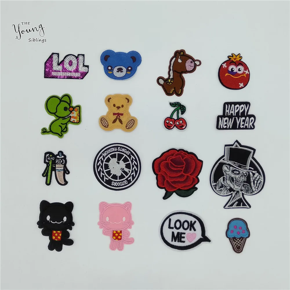 

Hot sale Cartoon Patch Embroidery Iron on patch Sewing Hot melt adhesive Applique Badges DIY Clothing Stickers Accessories