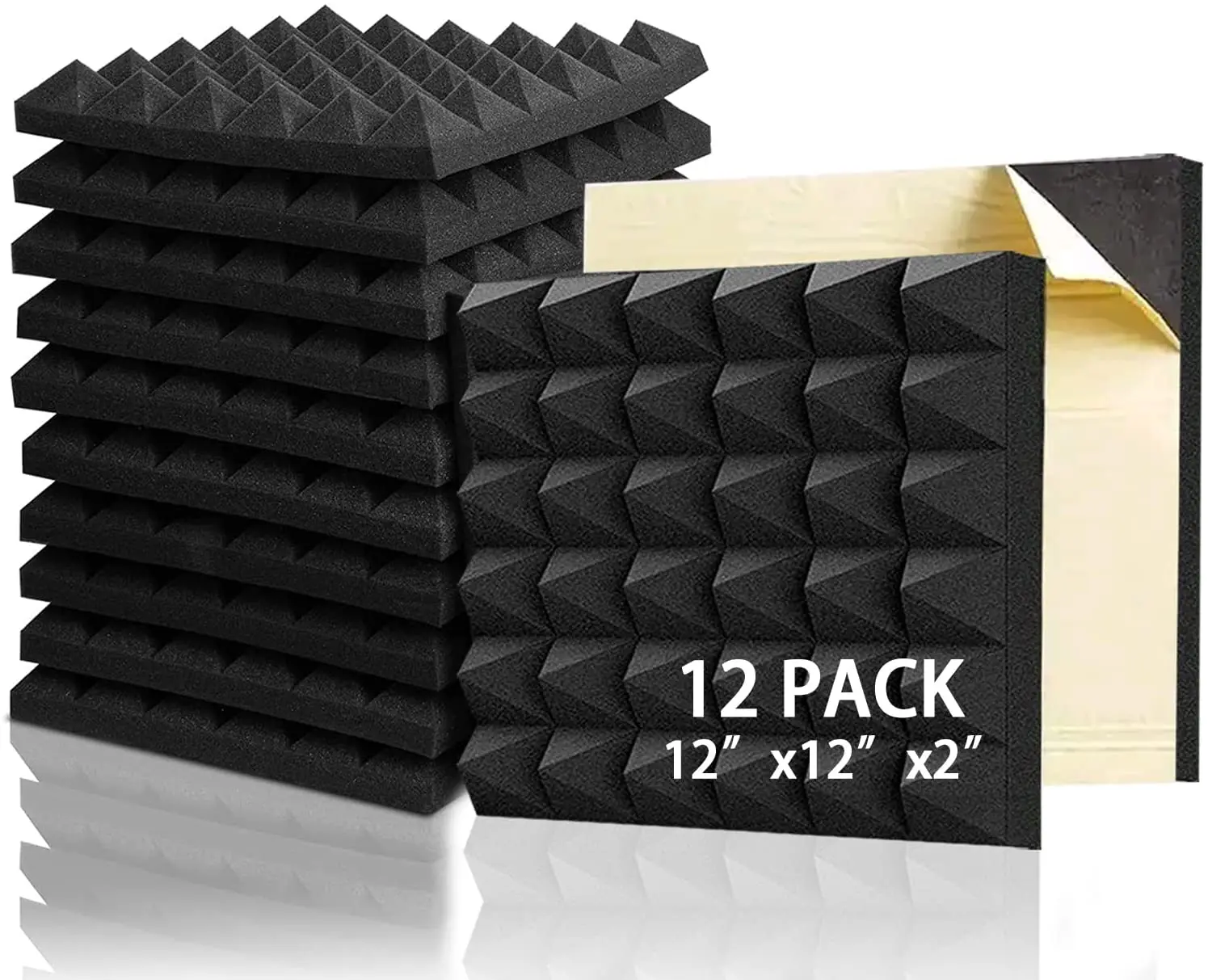 12pcs 300x300x25mm Acoustic Foam Sound Insulation Panels For Ktv Bar Soundproofing Studio Wedges