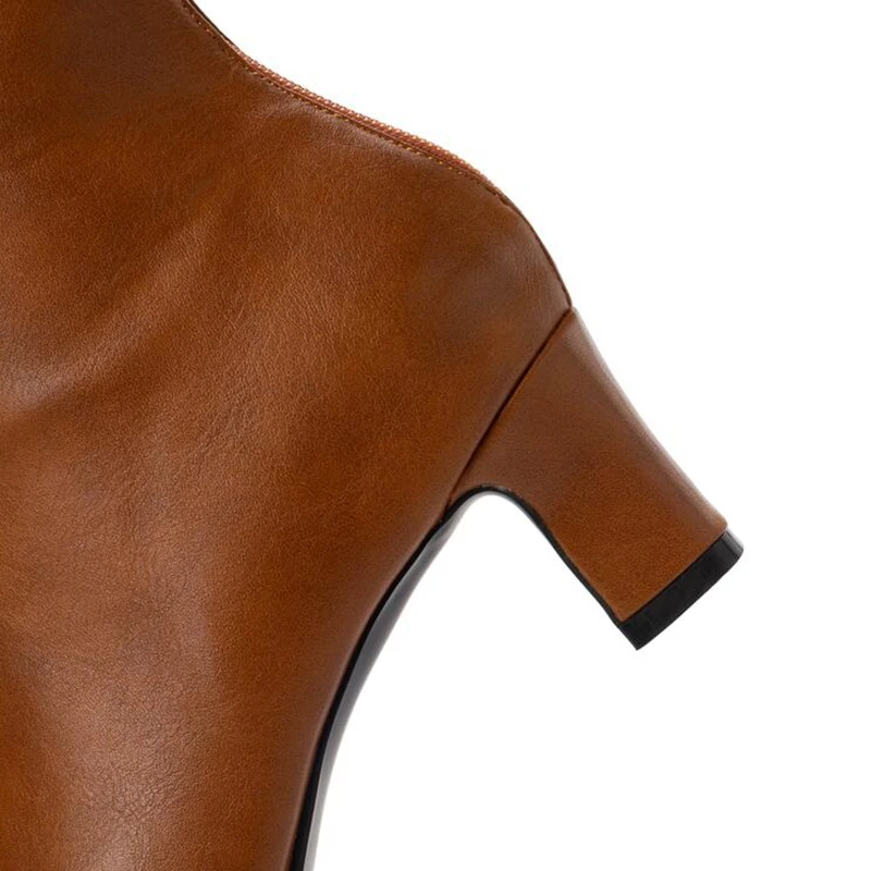 New Plus Big Size 28-48 Black Beige Yellow Zip Fashion Sexy Knee High Heel Autumn Winter Girl Lady Female Women Boots X1889