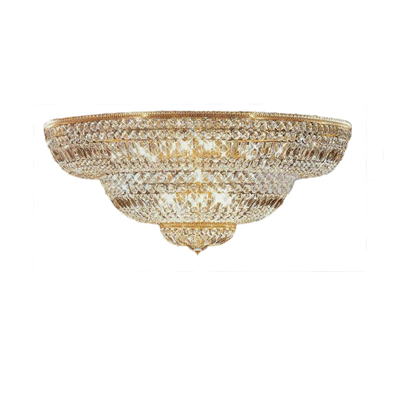 Us 1121 48 8 Off Phube Lighting Large Foyer Entryway Crystal Ceiling Light French Empire Gold Crystal Flush Mounted Light Free Shipping In Ceiling