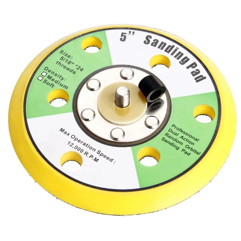 

Professional 5 Inch Sanding Pad Plate with 6 Holes for Pneumatic Sanders Disc Air Polishers Sanding Pads and Hook Sanding Discs
