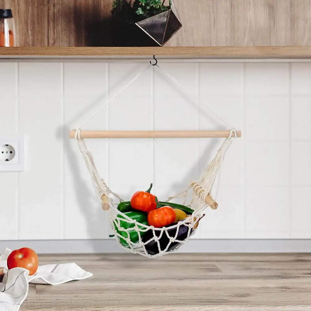 Under Fruit Hammock Bohemian Woven Hanging Vegetable Hammock