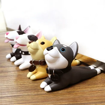 

Cute Cartoon Dog Door Stopper Dog Anime Figures Toys for Children Holder Bull Terrier PVC Safety for Baby Home Decoration