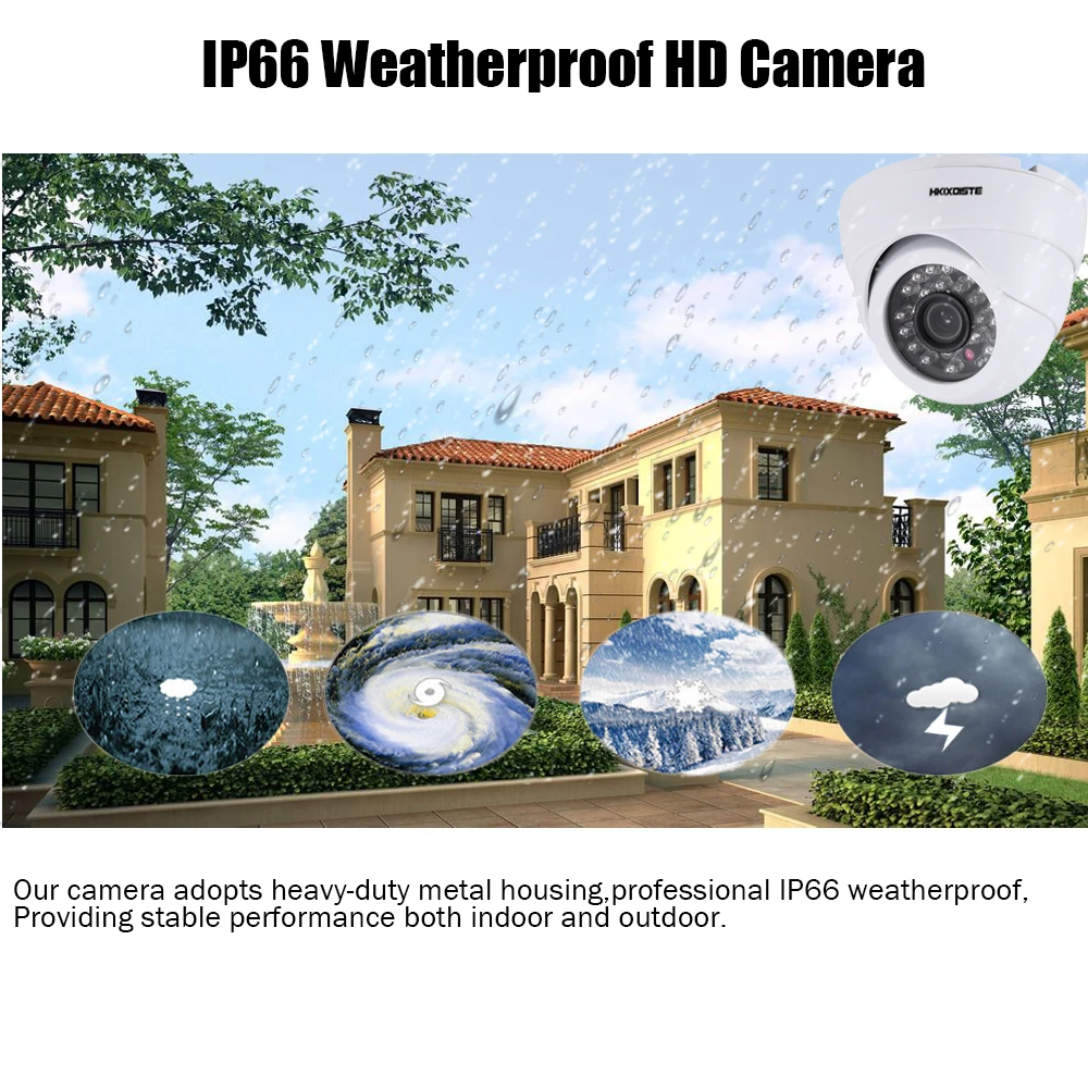 HD 2MP видеонаблюдение H.265 CCTV система 4CH Full HD 1080P HD AHD dvr комплект 4*1080P Черная Камера Безопасности для помещений система