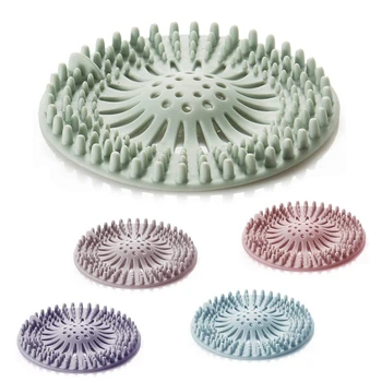 

5 Pack Hair Catcher Hair Stopper Shower Drain Covers for Bathroom Bathtub and Kitchen - Rubber Sink Strainer Silicone Filter Hom