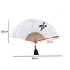 Vintage Folding Fan Portable Antique Bamboo Handle Painting Hand Fan for Wedding Dance ► Photo 2/6