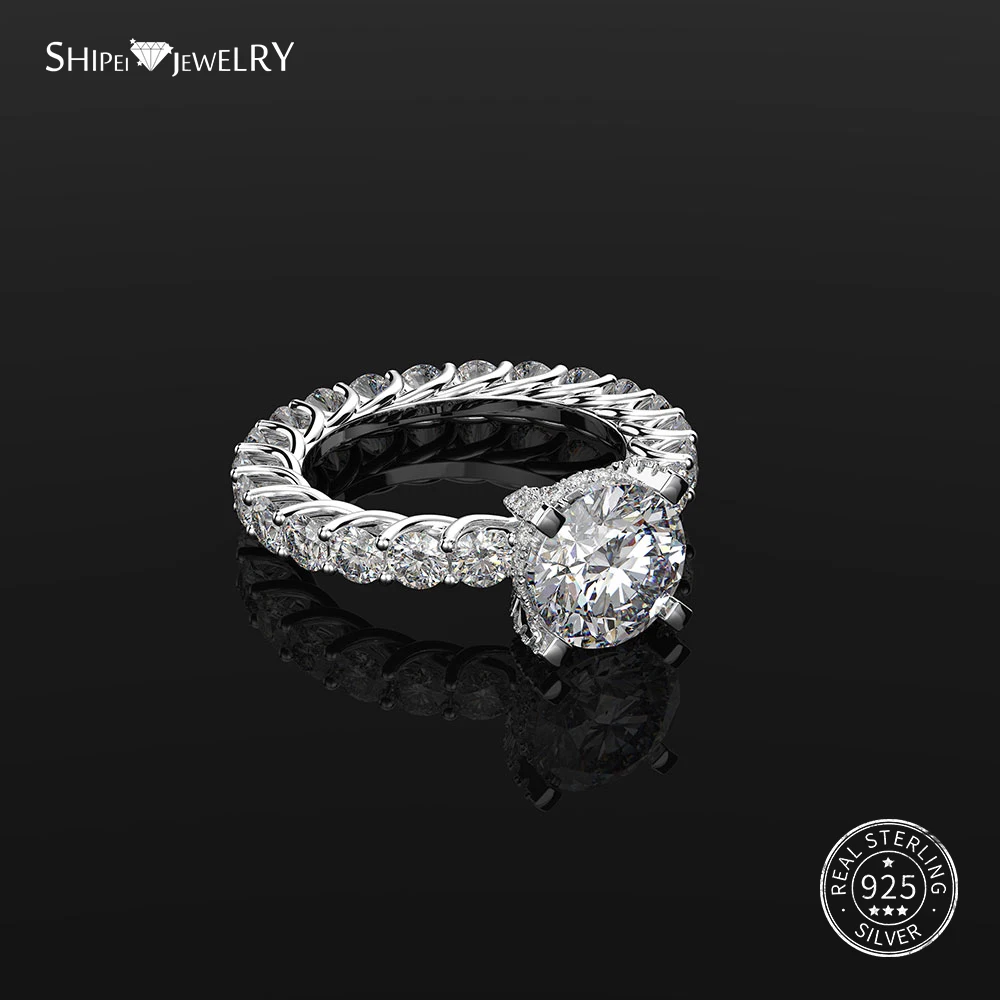 Shipei стерлингового серебра 925 пробы, ювелирные украшения, полное все созданное Moissianite обручальное кольцо для женщин, Подарок на годовщину