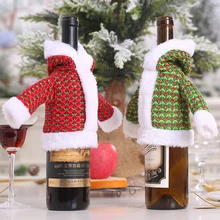Useful Christmas Decorations Sweater for Bottle Santa Clause Coat Clothes Man Dress For Wine Bottle Decor