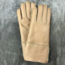 2021 zimowa wełna owcza wszystko w jednym rękawiczki pełne plecy skórzane damskie zimowe ciepło zagęszczone rękawiczki producenci hurtowo tanie tanio Stałe DO NADGARSTKA Adult CN (pochodzenie) WOMEN CASHMERE Futro Wełniana moda