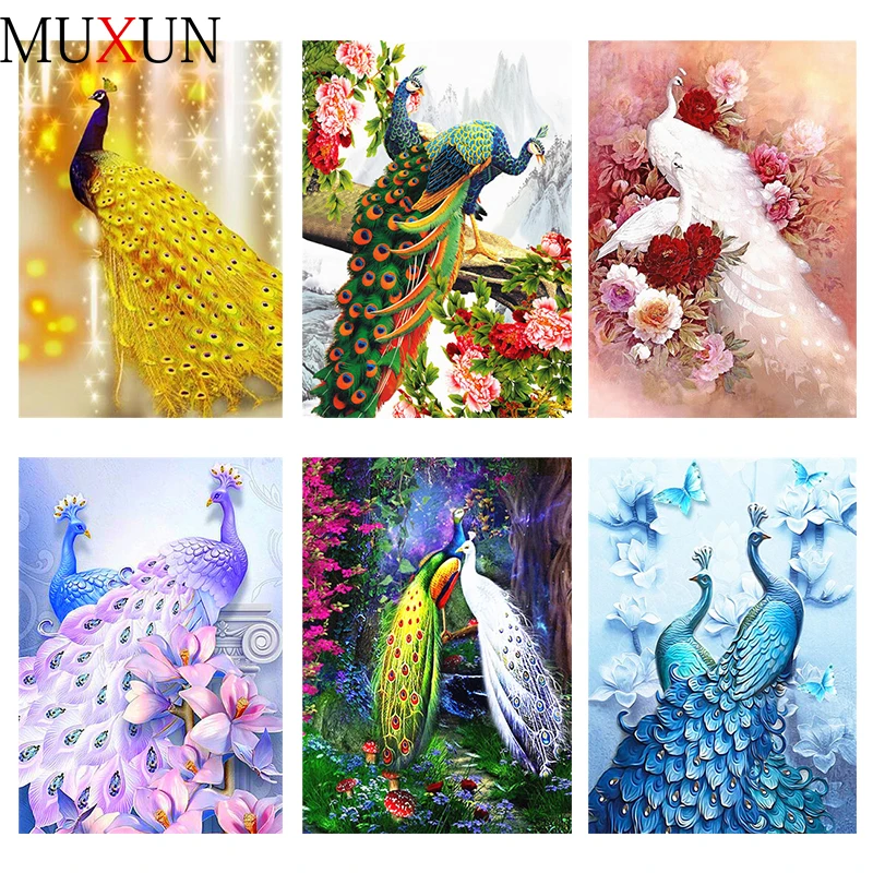 5D полноразмерная алмазная живопись красивый павлин вышивка крестиком