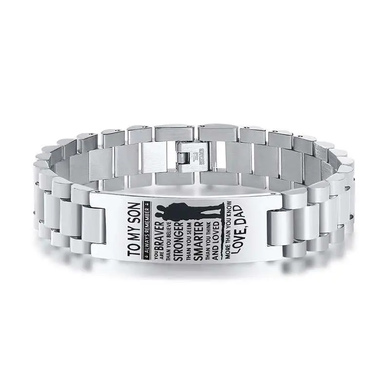 pulseira, nome de citação personalizada, gravura livre, DAD, marido e presente do pai