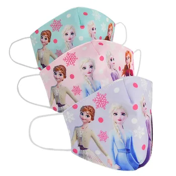 

2020 Adult Kids Cotton Elsa Anna Masks Cartoon Print Boys Girls Dustproof Earloop Anti-dust Anti-Pollution Face Mouth Mask