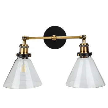 

110V US Standard Electroplating Double Heads Wall Light Bedroom Lighting for Home Hotel