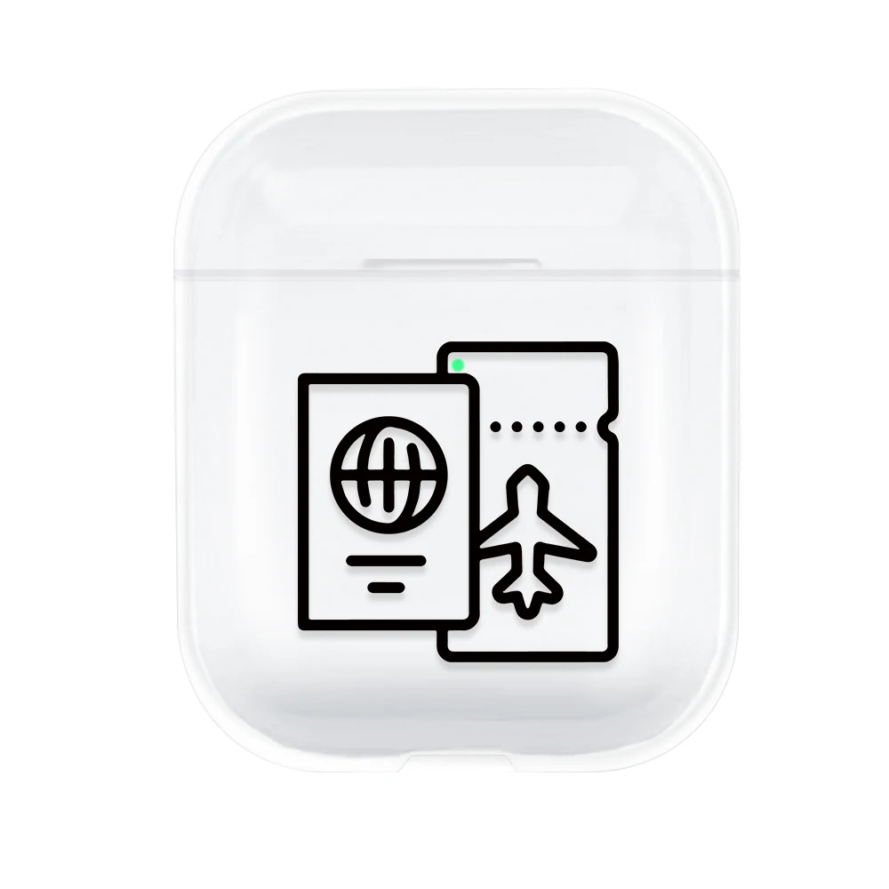 Жесткий прозрачный чехол для ПК, чехол для AirPods 1, 2, милые Мультяшные беспроводные наушники, зарядная коробка, чехол, сумка для Apple AirPods - Цвет: 008