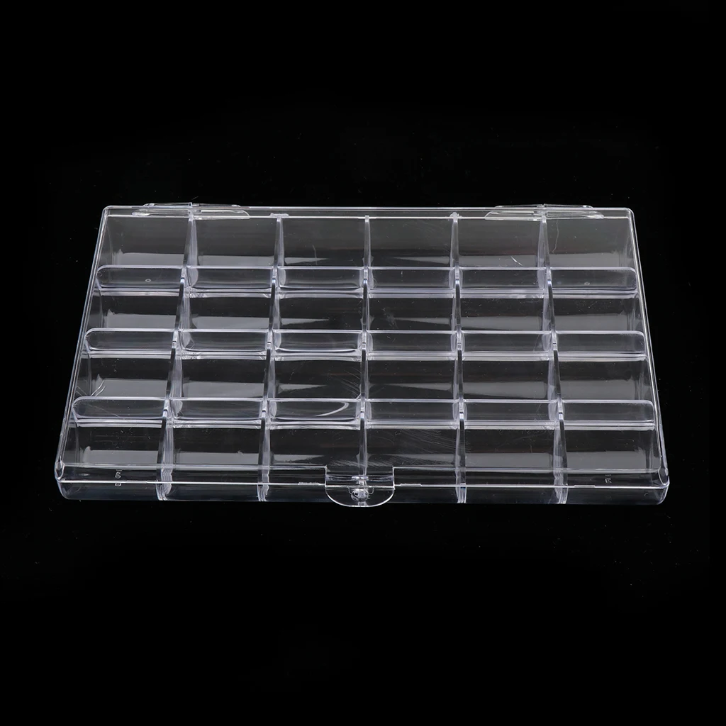 24 Holes Versatile Storage Container Box for Jewelry Earing Nail Art Tip/Charm/Rhinestone,Acrylic /Gel Nails