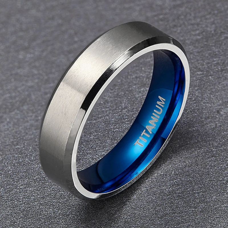6mm Pure Titanium Men Wedding Ring