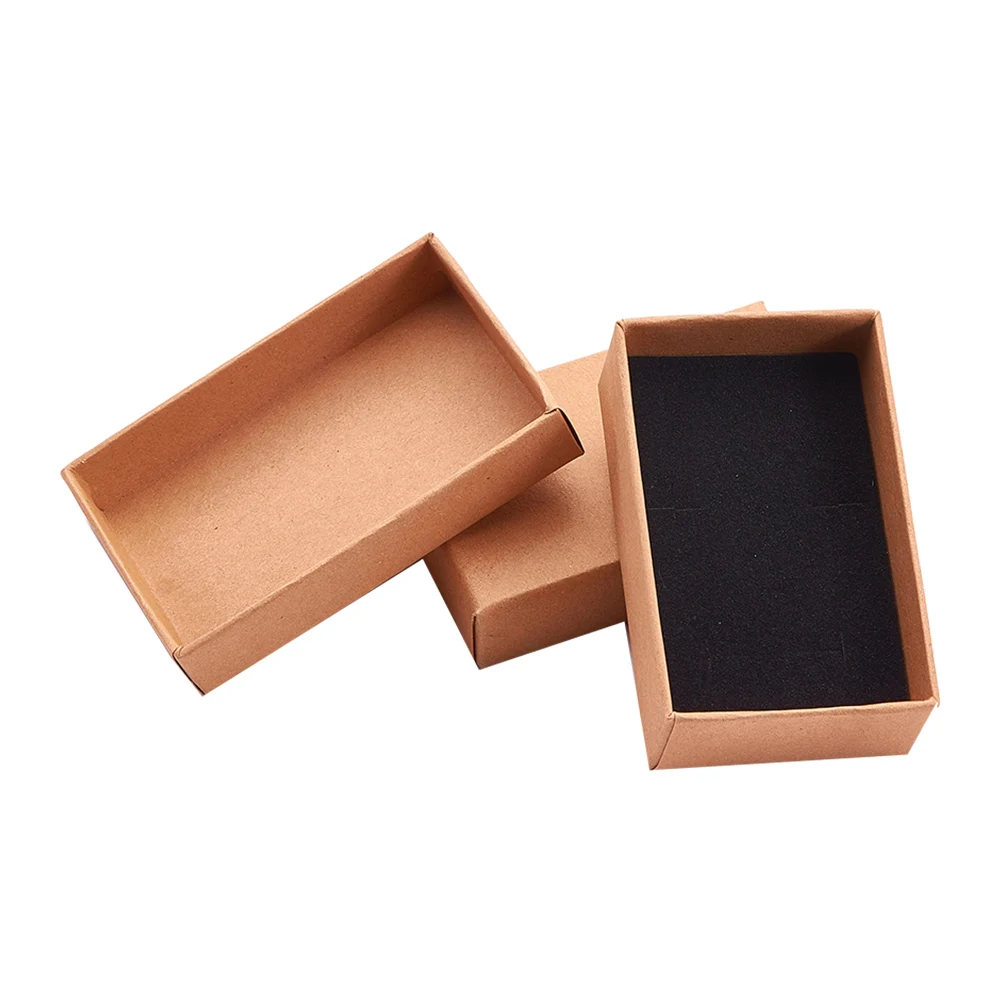 24Pcs Cardboard Jewelry Boxes Rectangle Square Gift Box with Sponge Inside for Packaging Ring Necklace 