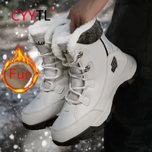 

CYYTL Winter Men's Cold Weather Snow Boots Ankle Non Slip Fully Fur Lined Hiking Outdoor Shoes Insulated Casual Walking Booties