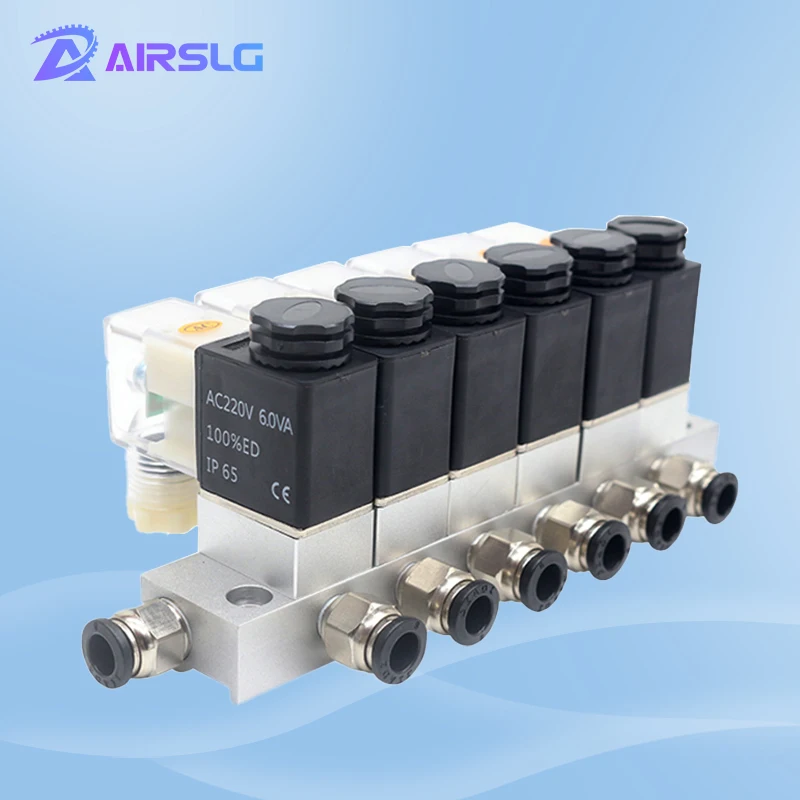 Air Solenoid Valves 2V025-08 06 Pneumatic combined single electric control switch on off multi way solenoid valve group | Обустройство