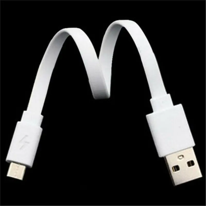 2 шт 20 см короткий кабель зарядного устройства микро-usb шнуры портативный Банк питания плоский кабель для телефона Android только зарядка
