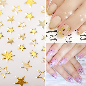 

1 Sheet 3D Nail Slider Stars Stickers Glitter Shiny Decoration Decal DIY Transfer Adhesive Colorful Nail Tips
