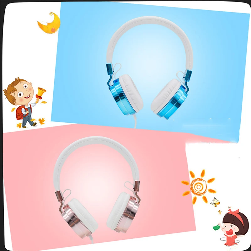 Kids Headphone Foldable Headset Safe Volume Learning Music Earphone with Microphone for Mobile Phone PC Boys Girls Gifts