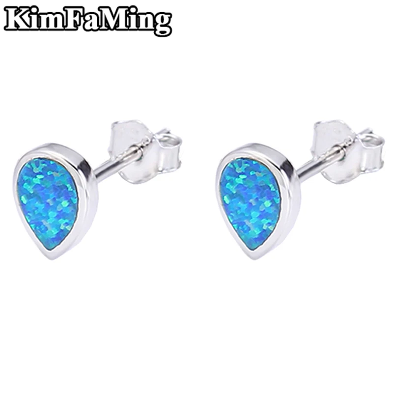 Small Cute Pear Cut Opal Earrings for Girls Simple Design Real Silver 925 Jewelry Studs Sporty /Casual/Daily OPE023 | Украшения и