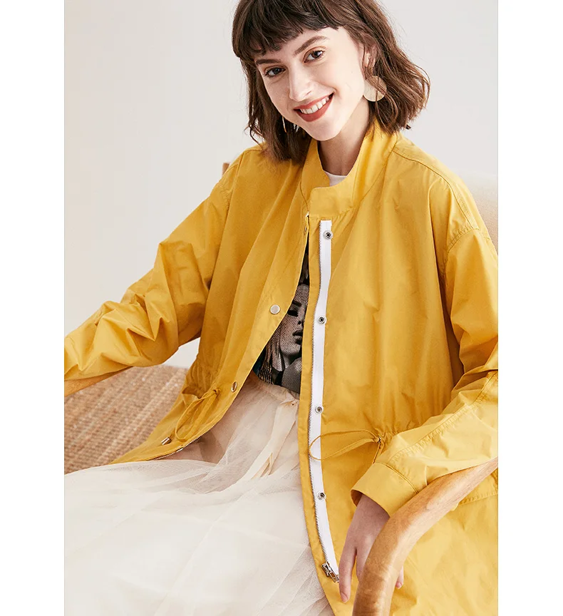 

POKWAI women slim coats thin jacket long sleeve